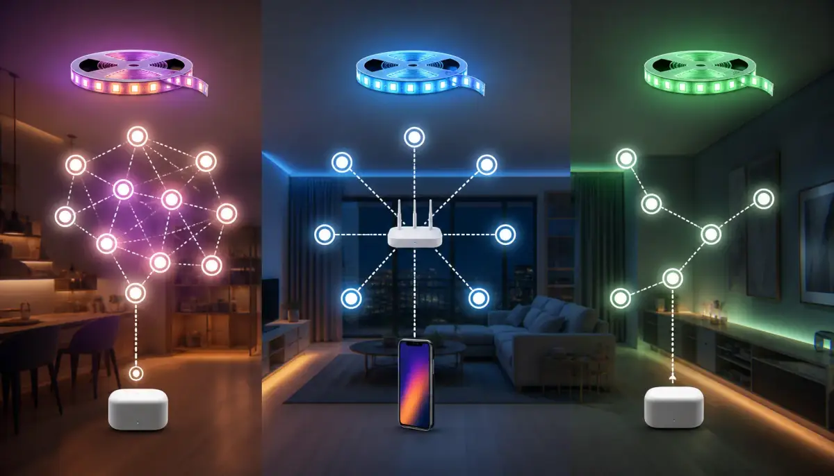 Сравнение беспроводных протоколов для LED-ленты: топология сетей