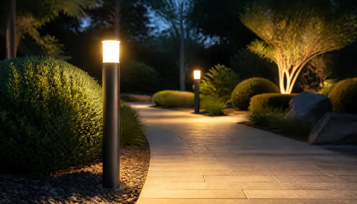 Боллард с LED-подсветкой на дорожке